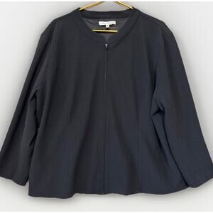 Travelsmith Knit Jacket Women's Plus 2X Black Knit Minimalist Pockets